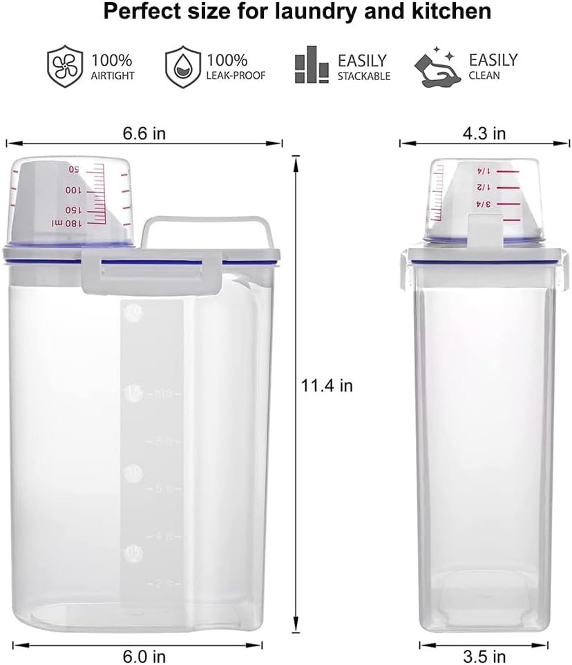 Laundry Detergent Dispenser - 70oz Scent Booster Beads Dispenser with Lids, Suitable for Laundry Beads, Oatmeal, Pet Food - Image 7