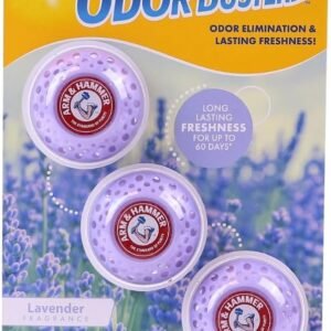 Arm & Hammer Odor Busterz Deodorizing Balls – Air Freshener and Odor Eliminator – Long-Lasting Freshness for Home, Bathroom, Closet, Gym Bags, Sports Gear and More – 3-Count, Calming Lavender Scent
