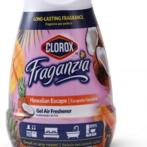 Clorox Fraganzia Gel Air Freshener Cone, Hawaiian Escape Scent – No-Plug, Battery-Free Air Freshener for Small Rooms, Closets, Kitchens, Bathrooms, Offices and More, 6 Ounce