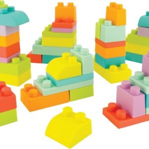 Infantino Super Soft 1st Building Blocks Jumbo Playset – Soft Blocks for Babies and Toddlers, Perfect for Stacking, Squishing, and Imaginative Play, 43-Piece Set
