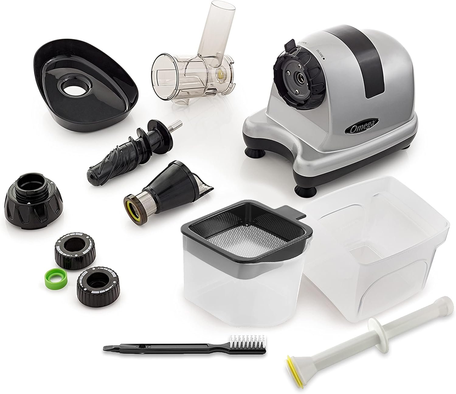 Omega Masticating Juicer, Cold Press Juicer Machine For Celery with Adjustable Dial, 200-Watts, Silver - Image 9