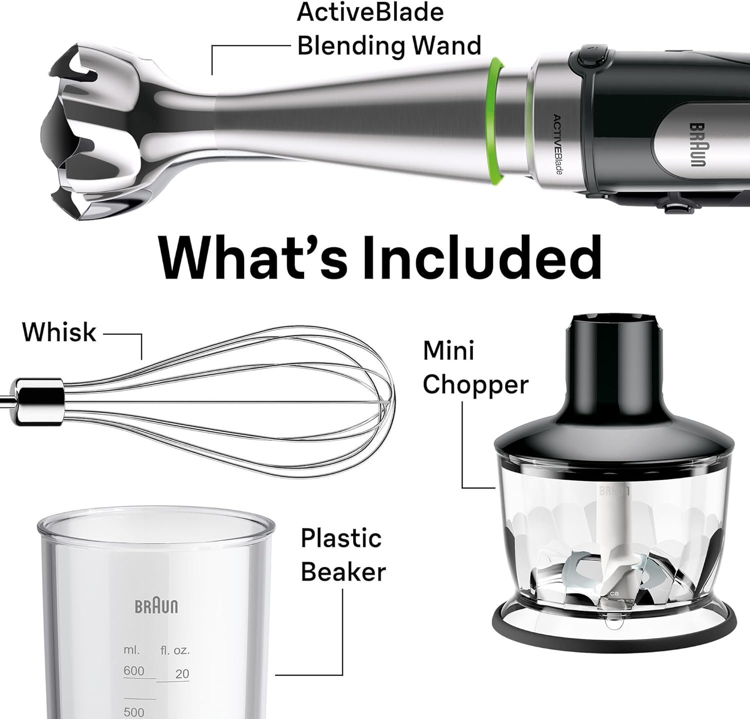 Braun MultiQuick 7 3-in-1 Immersion Blender with Food Processor – Powerful Handheld Electric Stick Blender - Emulsifier for Chopping, Beating & Whisking - Ideal for Soup, Puree, Smoothies & More - Image 8