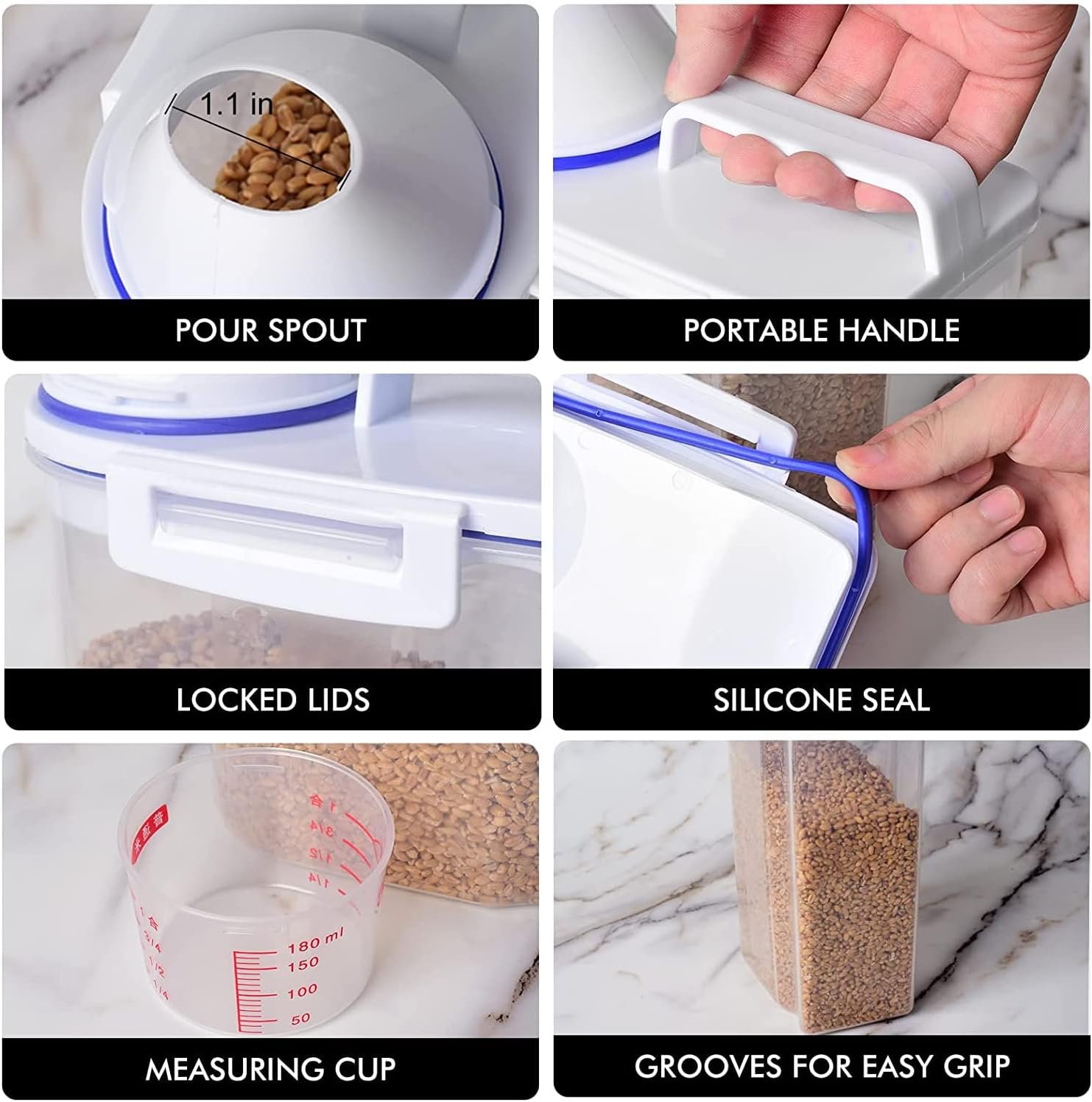 Laundry Detergent Dispenser - 70oz Scent Booster Beads Dispenser with Lids, Suitable for Laundry Beads, Oatmeal, Pet Food - Image 6