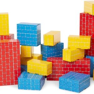 Melissa & Doug Jumbo Extra-Thick Cardboard Building Blocks – 40 Blocks in 3 Sizes